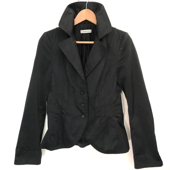 Rene Lezard Black Taffeta Fitted Blazer - Picture 16 of 16